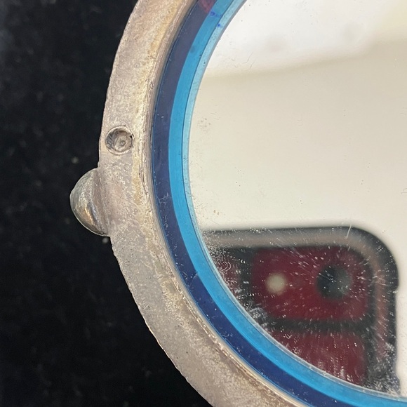 Silver-plated handheld compact/mirror - Picture 5 of 7